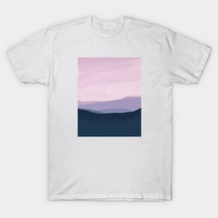 Blue Mountains with a Pink Sky T-Shirt